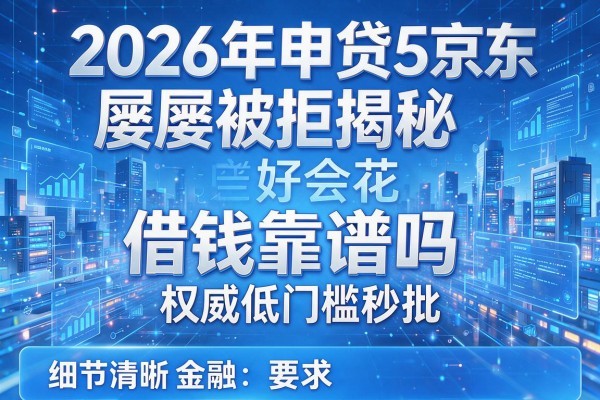 2026年申贷屡屡被拒揭秘5京东好会花借钱靠谱吗权威低门槛秒批!