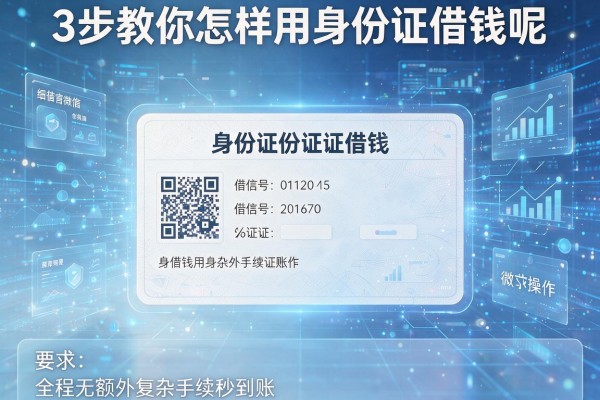 3步教你怎样用身份证借钱呢微信操作,全程无额外复杂手续秒到账!