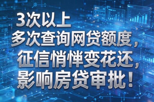 3次以上多次查询网贷额度，征信悄悄变花还影响房贷审批！