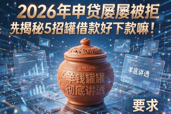 2026年申贷屡屡被拒揭秘5招羊钱罐借款好下款嘛彻底讲透!