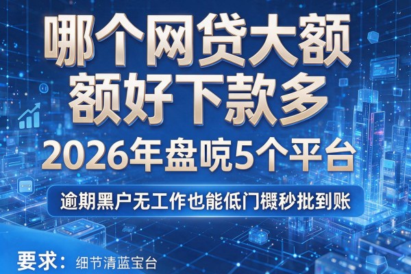 哪个网贷大额好下款多 2026年盘点5个平台 逾期黑户无工作也能低门槛秒批到账
