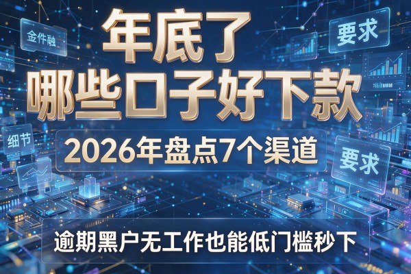 年底了哪些口子好下款 2026年盘点7个渠道 逾期黑户无工作也能低门槛秒下!
