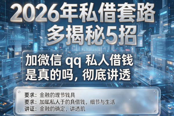 2026年私借套路多揭秘5招加微信qq私人借钱是真的吗彻底讲透!