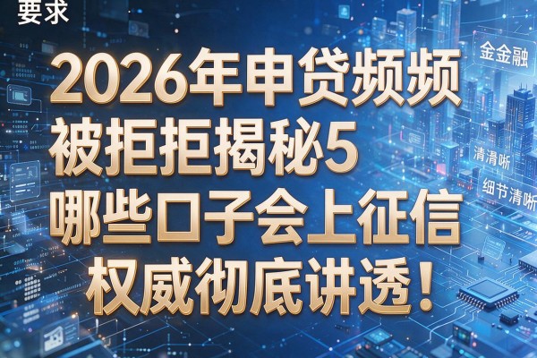 2026年申贷频频被拒揭秘5哪些口子会上征信权威彻底讲透！