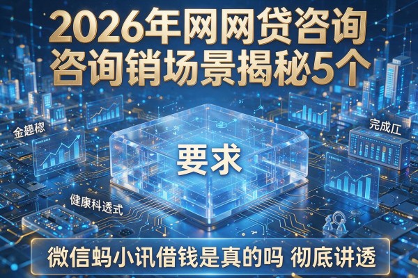2026年网贷咨询场景揭秘5个微信蚂小讯借钱是真的吗彻底讲透!