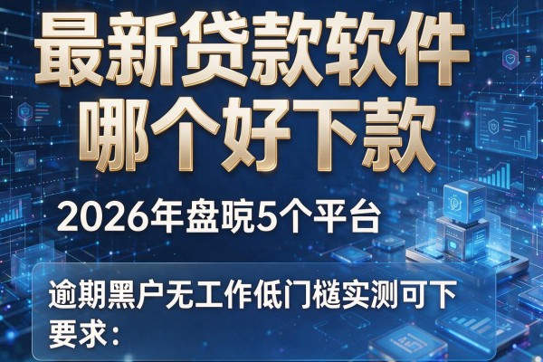 最新贷款软件哪个好下款 2026年盘点5个平台 逾期黑户无工作低门槛实测可下