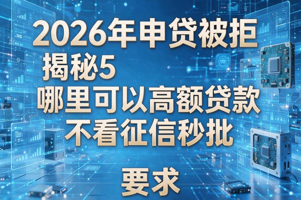 2026年申贷被拒揭秘5哪里可以高额贷款不看征信秒批!