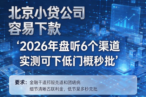 北京小贷公司容易下款 2026年盘点6个渠道 实测可下低门槛秒批!