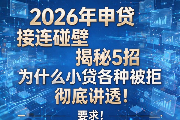 2026年申贷接连碰壁揭秘5招为什么小贷各种被拒彻底讲透！