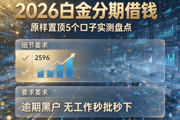 2026白金分期借钱原样置顶5个口子实测盘点逾期黑户无工作秒批秒下！