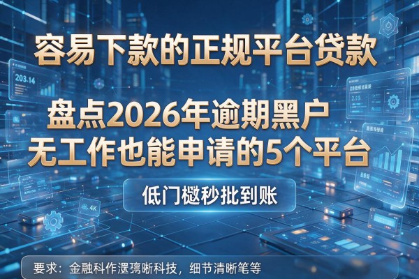 容易下款的正规平台贷款 盘点2026年逾期黑户无工作也能申请的5个平台 低门槛秒批到账