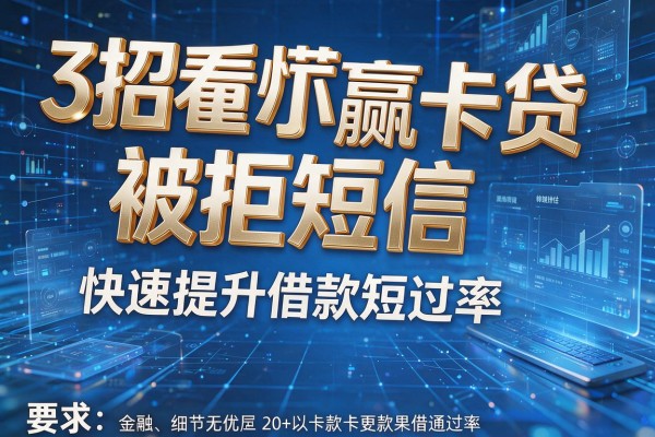 3招看懂小赢卡贷被拒短信，快速提升借款通过率！