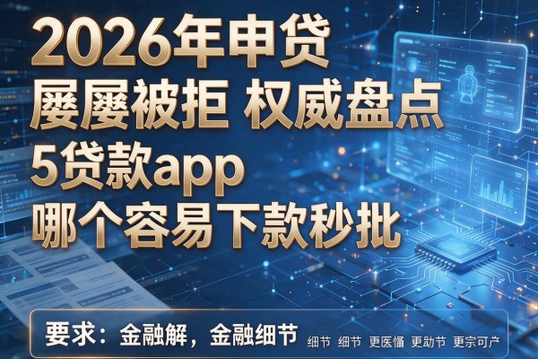 2026年申贷屡屡被拒权威盘点5贷款app哪个容易下款秒批!