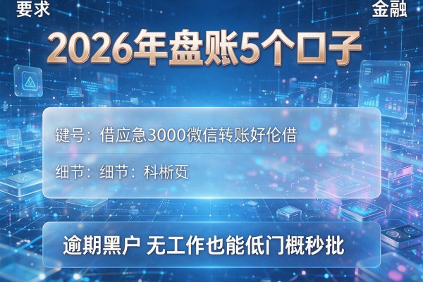 借应急3000微信转账好伦借 2026年盘点5个口子 逾期黑户无工作也能低门槛秒批