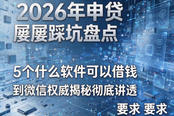 2026年申贷屡屡踩坑盘点5个什么软件可以借钱到微信权威揭秘彻底讲透!