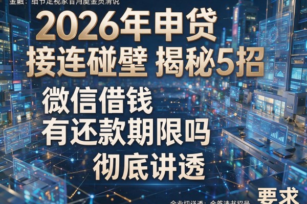 2026年申贷接连碰壁揭秘5招微信借钱有还款期限吗彻底讲透!