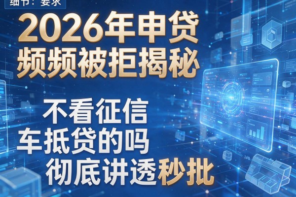 2026年申贷频频被拒揭秘5个不看征信车抵贷的吗彻底讲透秒批!