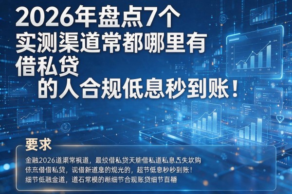 2026年盘点7个实测渠道常德哪里有借私贷的人合规低息秒到账!
