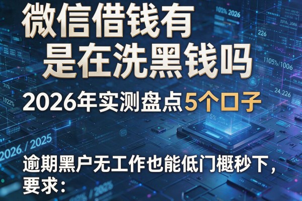 微信借钱有是在洗黑钱吗 2026年实测盘点5个口子 逾期黑户无工作也能低门槛秒下