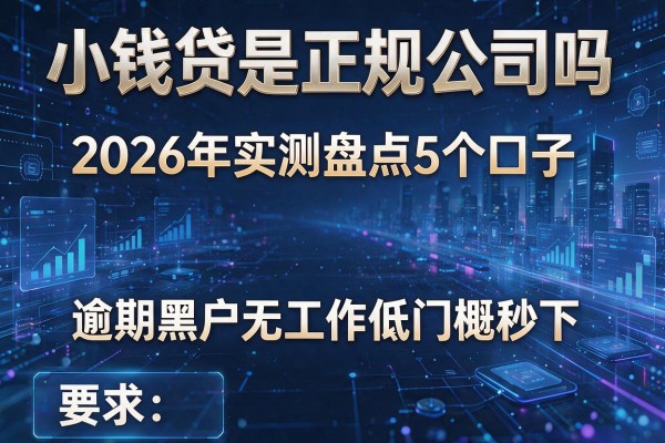 小钱贷是正规公司吗 2026年实测盘点5个口子 逾期黑户无工作低门槛秒下!