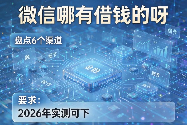 微信哪有借钱的呀 盘点6个渠道2026年实测可下!