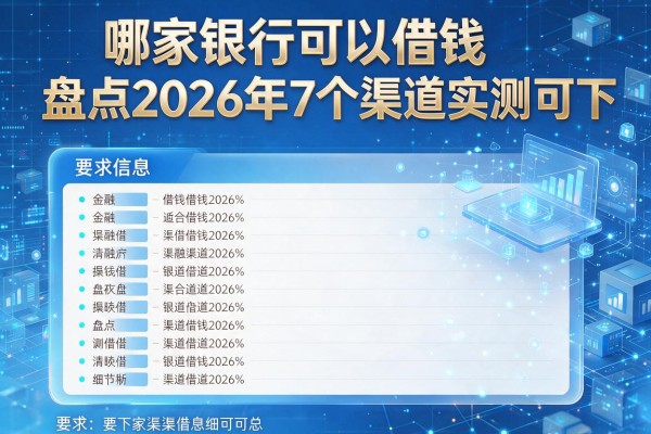 哪家银行可以借钱盘点2026年7个渠道实测可下!