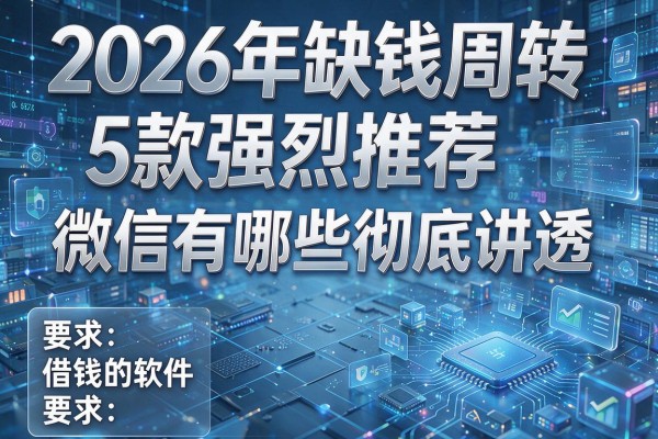 2026年缺钱周转5款强烈推荐借钱的软件微信有哪些彻底讲透!