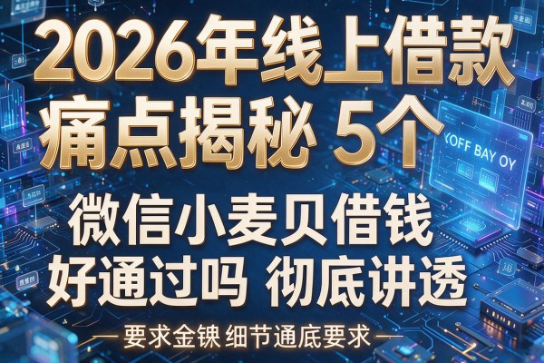 2026年线上借款痛点揭秘5个微信小麦贝借钱好通过吗彻底讲透!