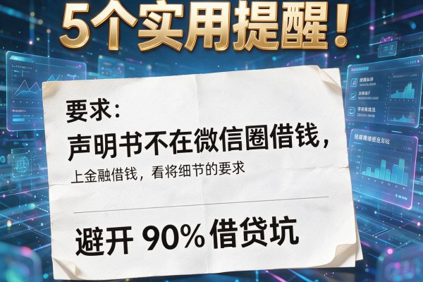 5个实用提醒!声明书不在微信圈借钱,避开90%借贷坑!