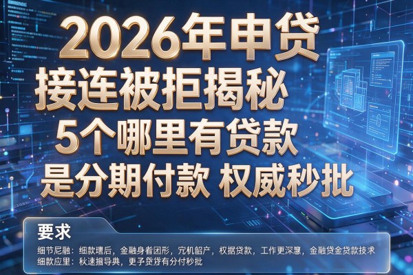 2026年申贷接连被拒揭秘5个哪里有贷款是分期付款权威秒批!