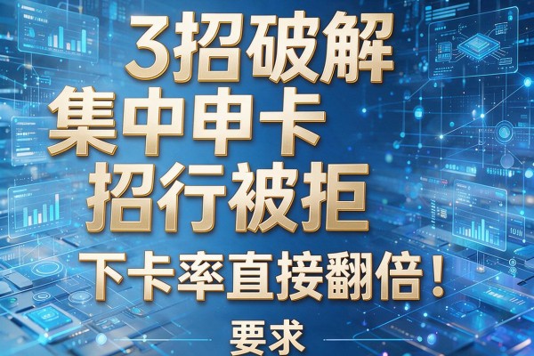 3招破解集中申卡招行被拒,下卡率直接翻倍!