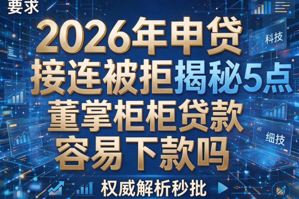 2026年申贷接连被拒揭秘5点董掌柜贷款容易下款吗权威解析秒批!