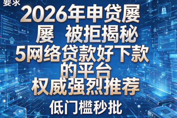2026年申贷屡屡被拒揭秘5网络贷款好下款的平台权威强烈推荐低门槛秒批！