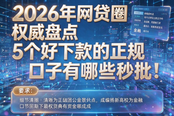 2026年网贷圈权威盘点5个好下款的正规口子有哪些秒批!