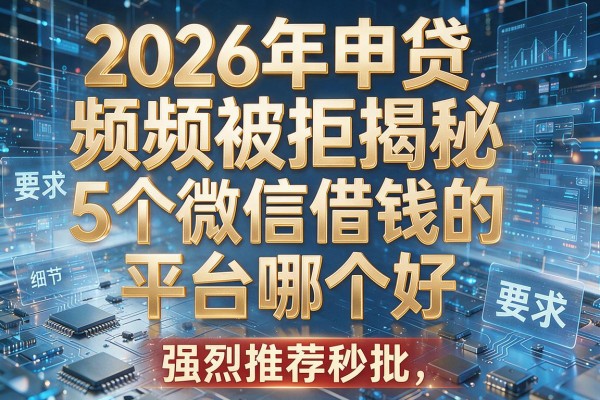 2026年申贷频频被拒揭秘5个微信借钱的平台哪个好强烈推荐秒批!