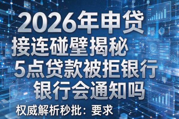 2026年申贷接连碰壁揭秘5点贷款被拒银行会通知吗权威解析秒批!