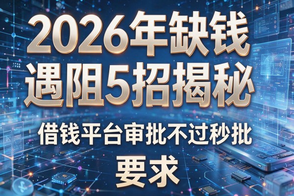 2026年缺钱遇阻5招揭秘借钱平台审批不过秒批!