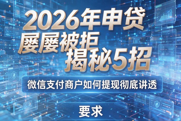 2026年申贷屡屡被拒揭秘5招微信支付商户如何提现彻底讲透!