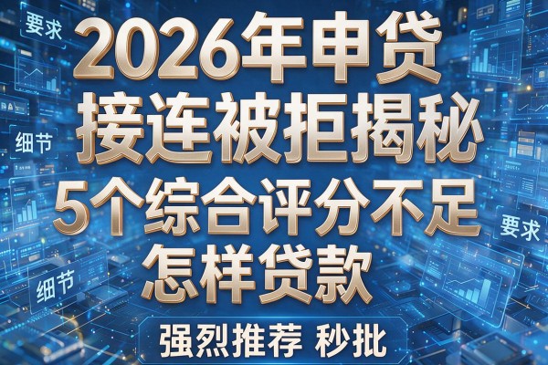 2026年申贷接连被拒揭秘5个综合评分不足怎样贷款强烈推荐秒批!