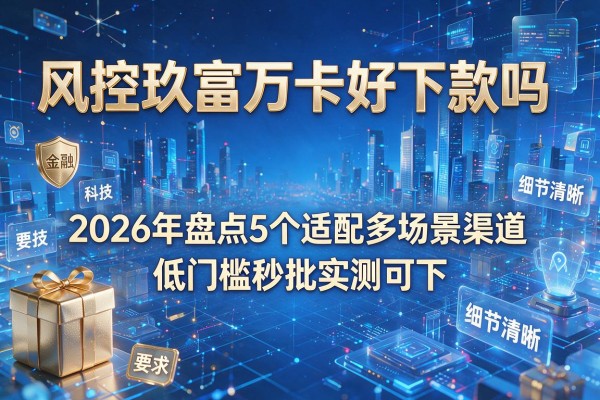 风控玖富万卡好下款吗 2026年盘点5个适配多场景渠道 低门槛秒批实测可下！