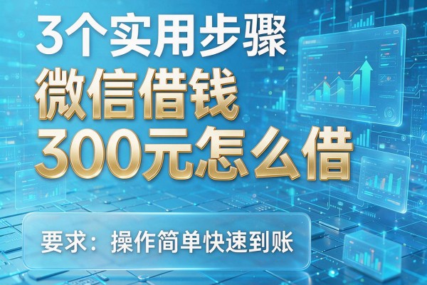 3个实用步骤讲清微信借钱300元怎么借，操作简单快速到账！