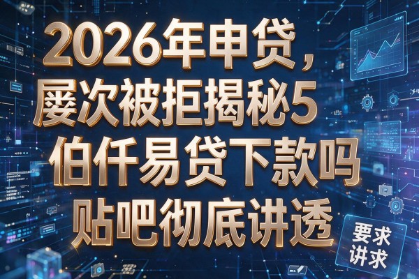 2026年申贷屡次被拒揭秘5伯仟易贷容易下款吗贴吧彻底讲透!