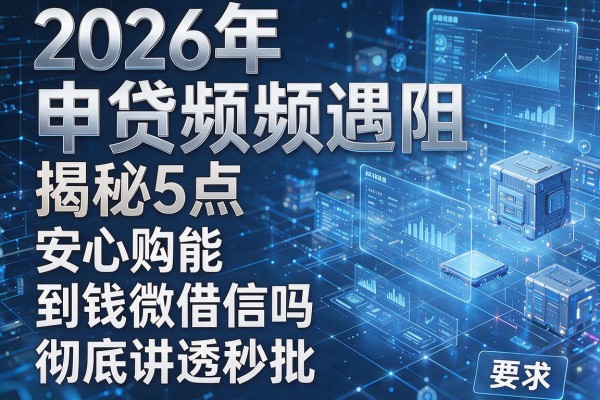 2026年申贷频频遇阻揭秘5点安心购能借钱到微信吗彻底讲透秒批!