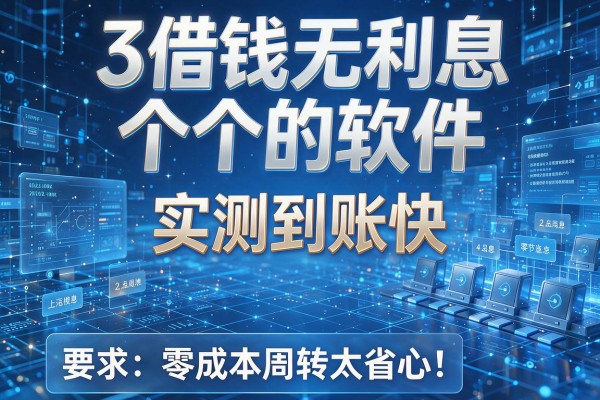 3个借钱无利息的软件实测到账快,零成本周转太省心!