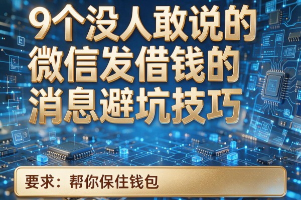 9个没人敢说的微信发借钱的消息避坑技巧,帮你保住钱包!