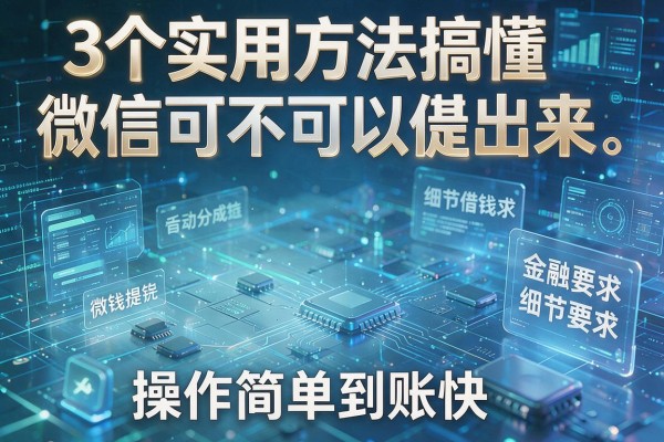 3个实用方法搞懂微信可不可以借钱提出来,操作简单到账快!