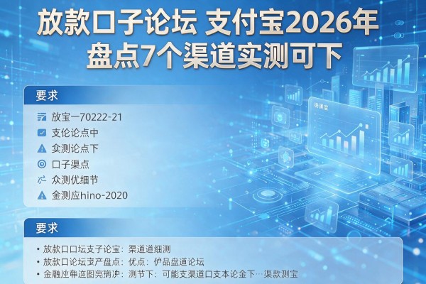 放款口子论坛支付宝2026年盘点7个渠道实测可下!