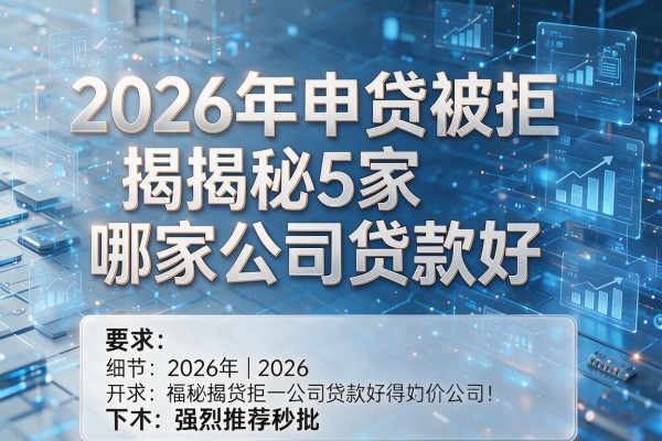 2026年申贷被拒揭秘5家哪家公司贷款好下款强烈推荐秒批!