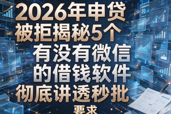 2026年申贷被拒揭秘5个有没有微信的借钱软件彻底讲透秒批！