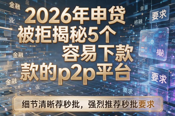 2026年申贷被拒揭秘5个容易下款的p2p平台强烈推荐秒批!